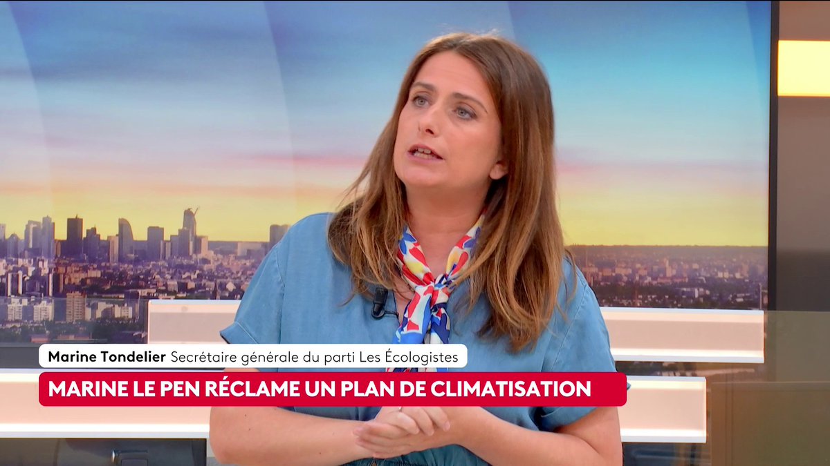 🔴 🗣 "Il ne faut pas prétendre que [la climatisation] est une solution miracle qui va mettre dans le confort tous les Français", assure la secrétaire générale des Ecologistes Marine Tondelier, qui pointe la mauvaise isolation des logements et les hausses des factures. #canal16