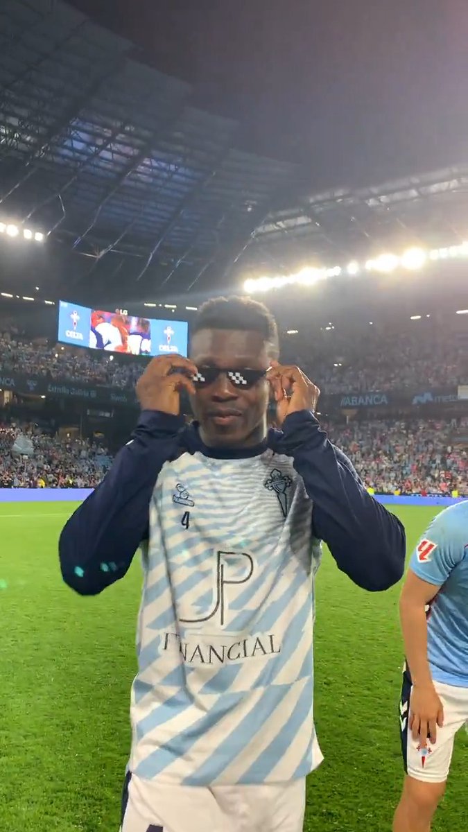 😂🇬🇭 Celta Vigo defender Joseph Aidoo after they qualified for the UEFA Europa League. 😎