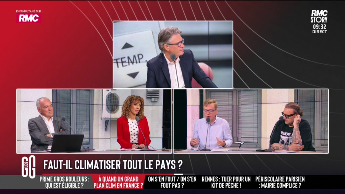 🧊🥵 Faut-il climatiser la France? 🗣️ Antoine Diers: "La climatisation doit être vue comme le chauffage. On ne laisserait pas quelqu’un crever de froid. Ce n’est pas parce qu’on rejette de l’air chaud dehors qu’on fait du réchauffement climatique!" #GGRMC