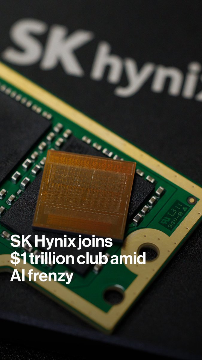 South Korea’s SK Hynix became just the third Asian company to join the $1 trillion club as a breakneck surge in memory-chip stocks and an AI frenzy reshapes economies worldwide. Shery Ahn explains. More here: