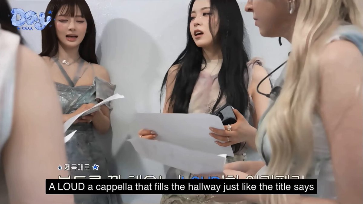 NMIXX practicing LOUD acapella for the Inkigayo interview