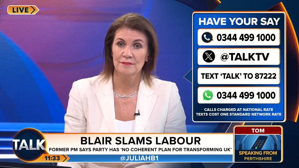🚨"Tony Blair is the WORST Prime Minister we've ever had. He was a disaster and may well have ended the unity of the United Kingdom." Tom in Perthshire lists all the reasons as to why he will "never forgive" the former Prime Minister for what he did in office. Julia Hartley-Brewer