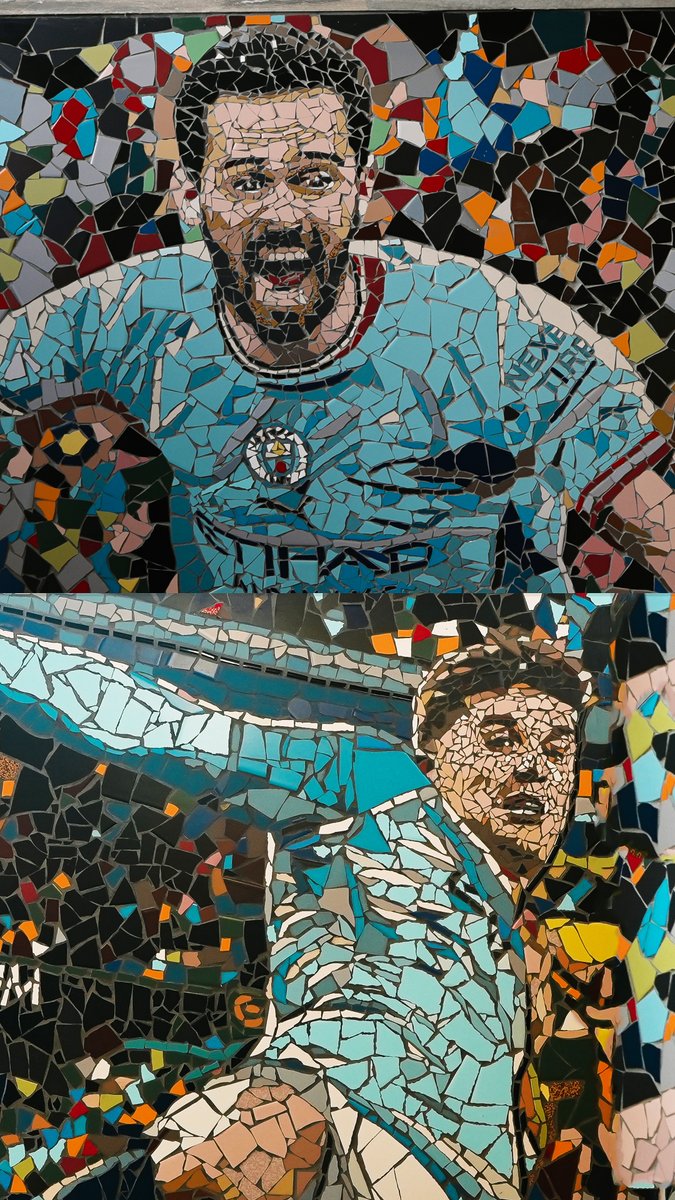 Come behind the scenes with Mark Kennedy as he creates two special mosaics for Bernardo Silva and John Stones 🩵