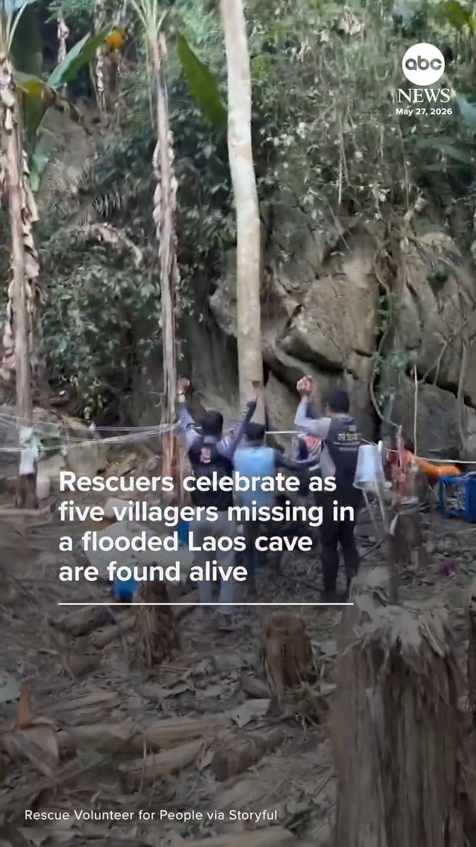 Five villagers stuck in a flooded cave in central Laos for more than a week were found alive, rescuers said Wednesday, but two others are missing. Read more: