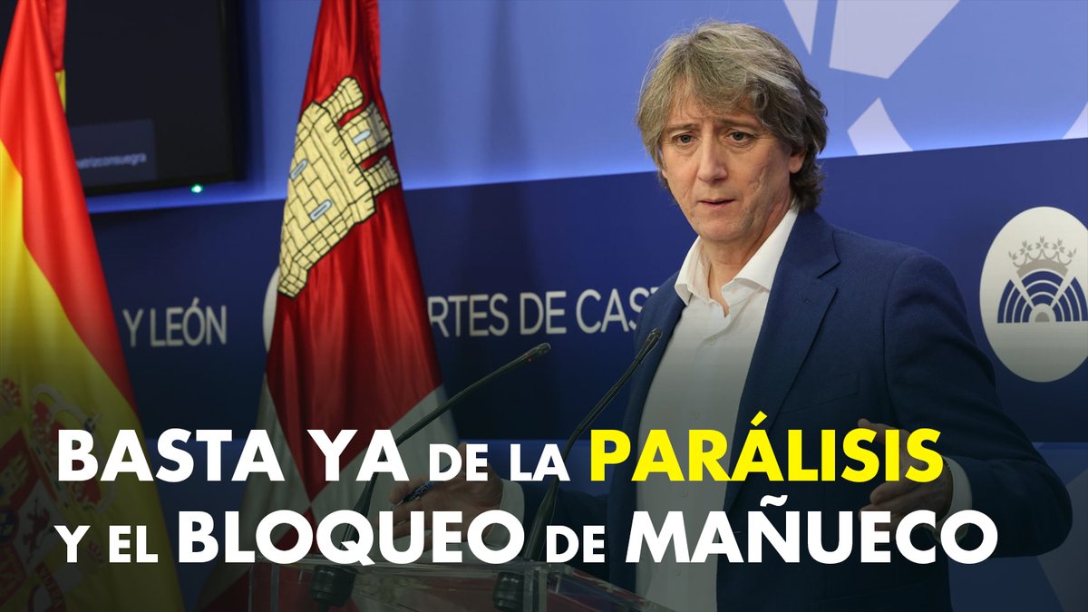 ‼️ El PSOE mueve ficha y exige convocar el pleno de investidura al amparo del Reglamento de las Cortes de Castilla y León para salir de la parálisis y del bloqueo. ¡Basta ya! No podemos perder ni un minuto más. Carlos Martínez Mínguez / ❤️: "El problema de Castilla y León es el desgobierno de Mañueco".