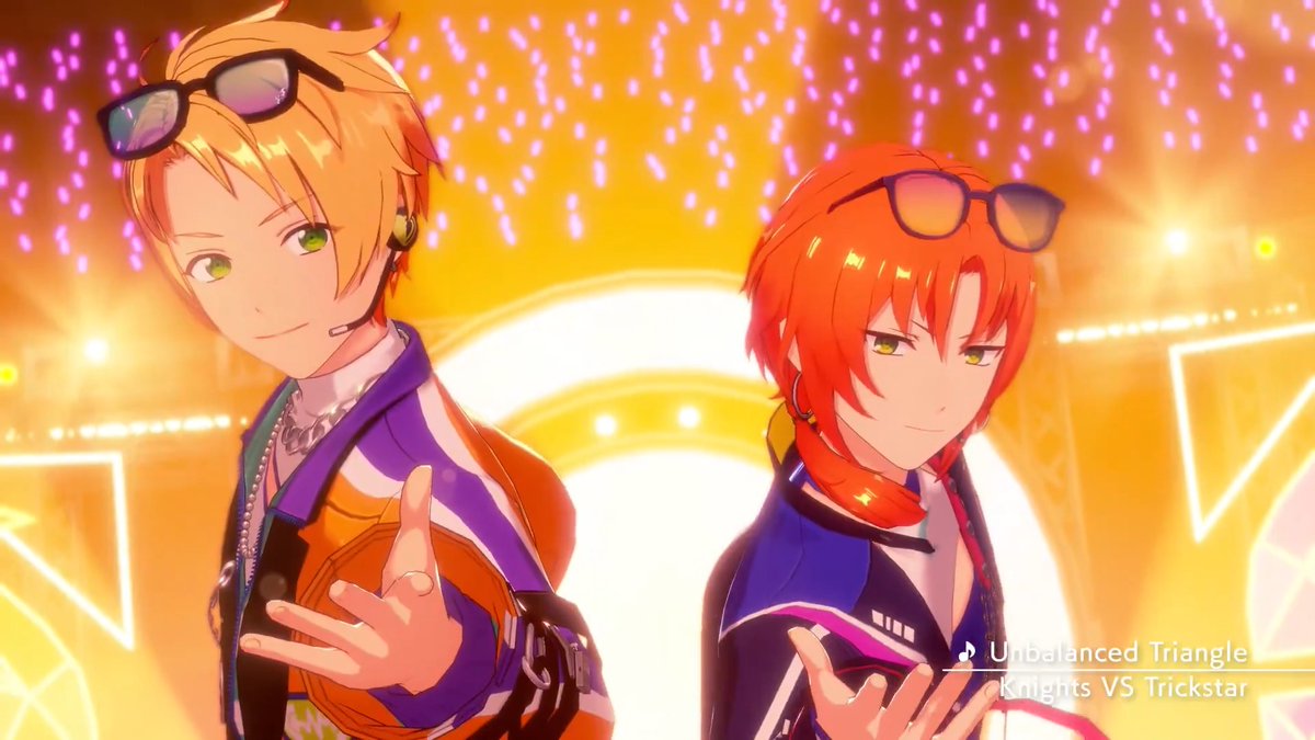 (12/12)【お知らせ】 『MM』では各ユニットの課題曲MVが登場! アプリでの登場に先行して『Knights VS Trickstar』が歌う『Unbalanced Triangle』のMVを先行公開します❗ #あんスタ