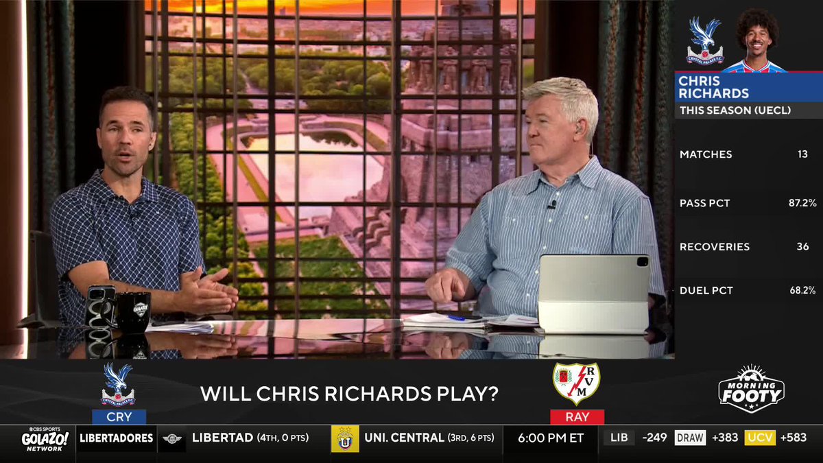 "I just don't see Chris Richards missing out on the opportunity to play in a final" 🗣️ Jimmy Conrad, Geoff Shreeves and Benny Feilhaber weigh in on whether the USMNT star will lace it up in Crystal Palace's Europa Conference League final despite an injury 🦅