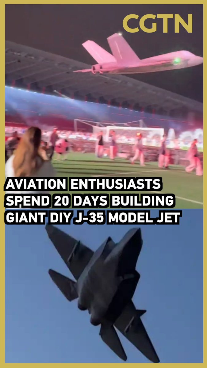 Chinese aviation enthusiasts spend 20 days building DIY J-35 fighter jet model