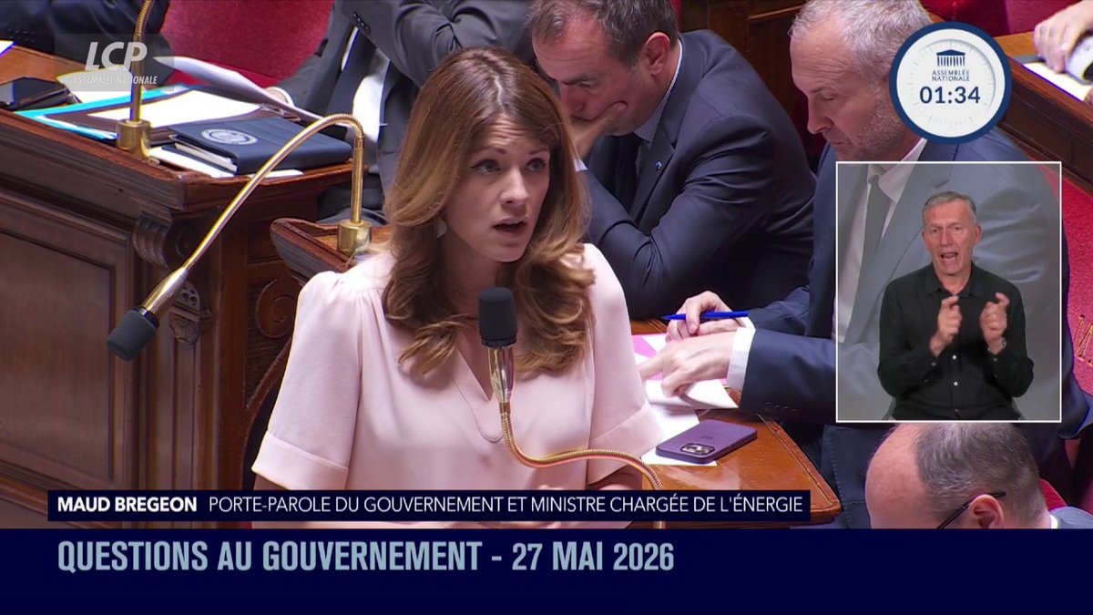 Remarquable intervention de Maud Bregeon qui détruit d’une façon chirurgicale une nullité UDR en lui demandant de se rapprocher de ses amis du RN pour le gaz russe ! Remarquable ! MM. #qag