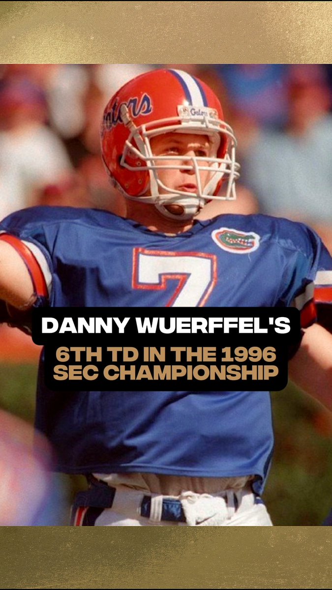 Happy Birthday to the 1996 Heisman Trophy Winner, Danny Wuerffel!🎉 Throwback to the play that capped his 6 TD performance in the 1996 SEC Championship when Florida Gators Football took on Alabama🔥