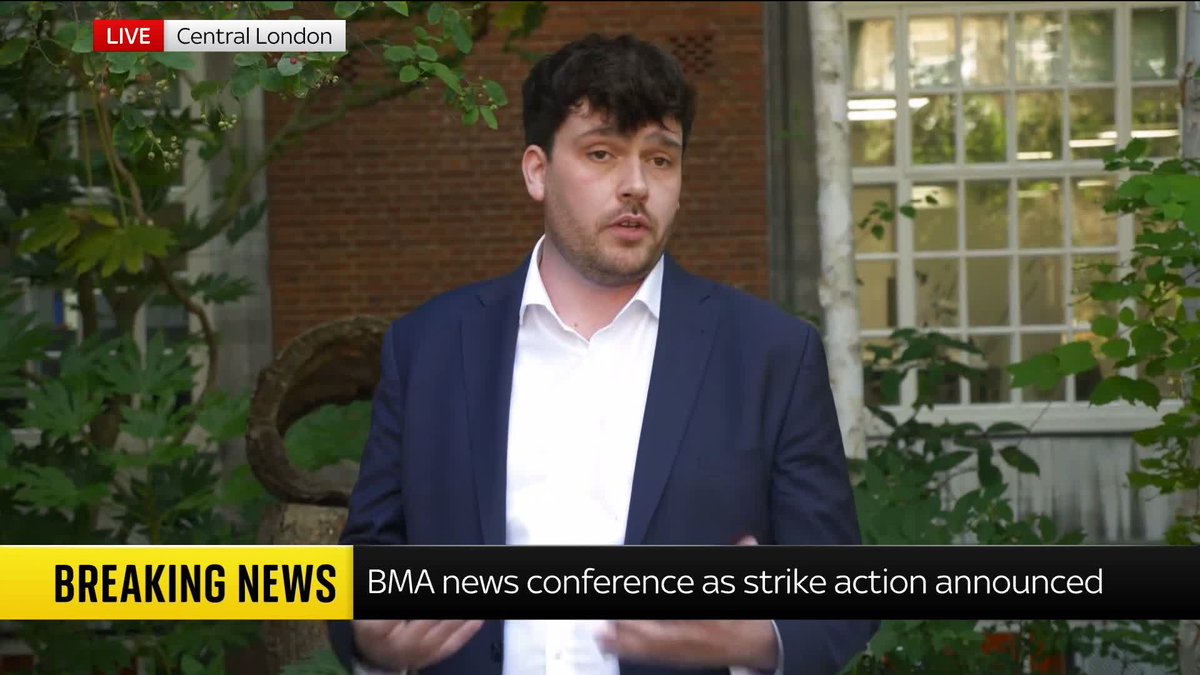 Resident doctors in England are set to strike from 15 to 19 June, the BMA has announced. Dr Jack Fletcher, chair of the BMA, has said the strike is not "inevitable" and could be called off if a new offer is made on pay and working conditions. Latest:
