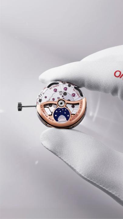 Closer than you’ve seen it before. The new Co-Axial Calibre 8915 with 18K Sedna™ Gold rotor and balance bridge. #OMEGA #Constellation