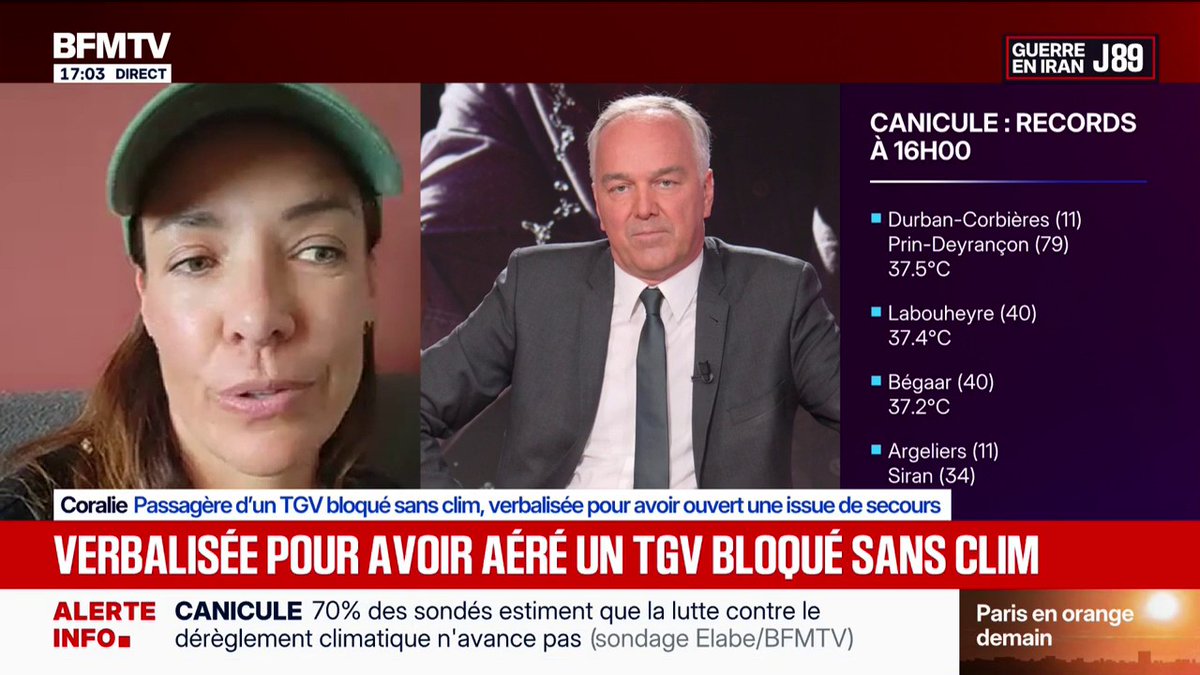 Canicule: une passagère d’un TGV sans climatisation verbalisée pour avoir aéré le train, Ouigo a finalement annulé l’amende
