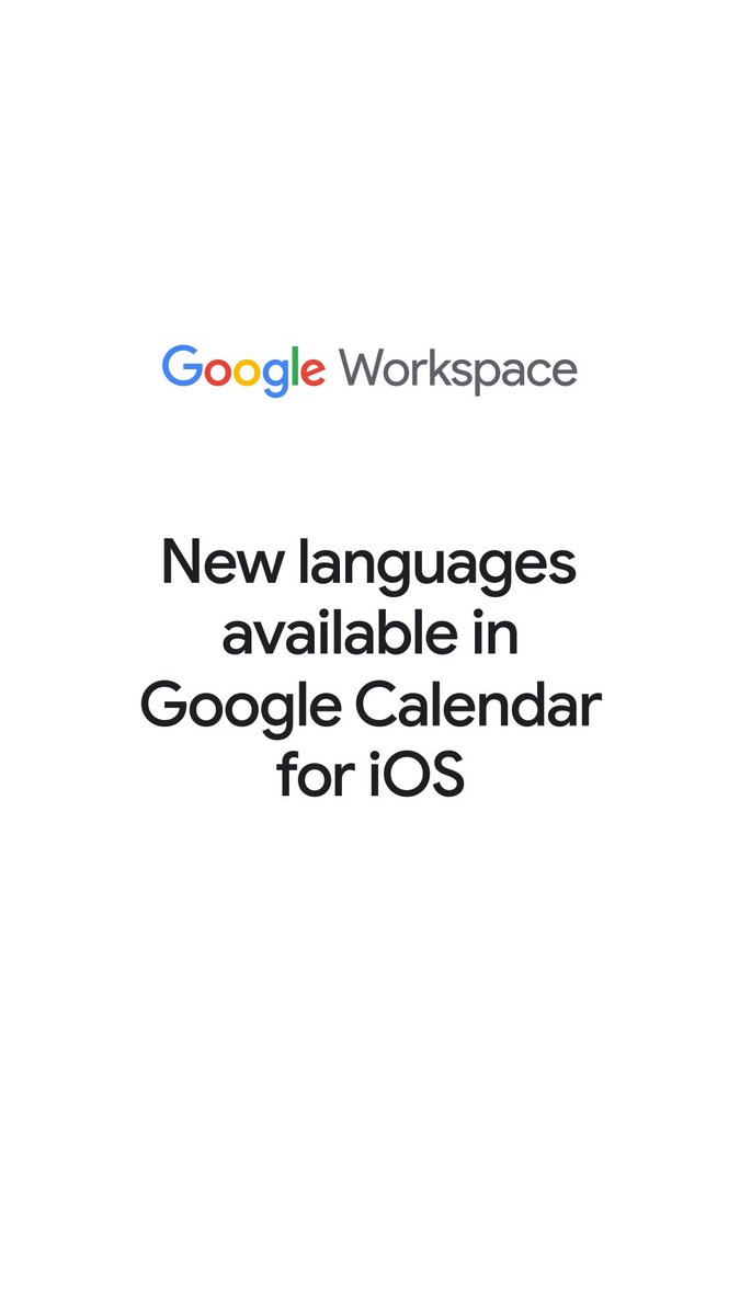 Google Calendar on iOS is now available in 12 new languages! ✅😎 → Now on iPhone &amp; iPad: Bengali, Canadian French, Gujarati, Kannada, Kazakh, Lithuanian, Malayalam, Marathi, Punjabi, Slovenian, Tamil, &amp; Telugu. (Already on Android &amp; Web!)