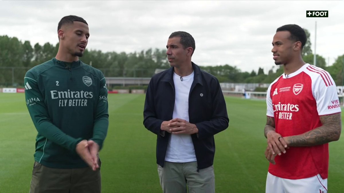 🚨 « On sait que c'est CHIANT de jouer contre Ousmane. C'est le BALLON D'OR. » 🌕 William Saliba 🇫🇷 et Gabriel 🇧🇷 s'attendent à un match compliqué samedi à Budapest. 😈 🎥 CANAL+ Foot