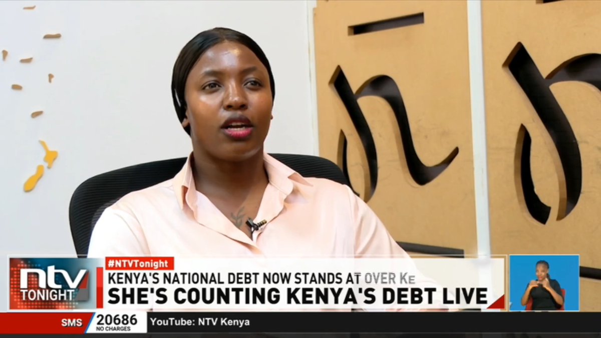 She's Counting Kenya's Debt Live: For years, billions of shillings in public funds have disappeared into scandals, stalled projects and audit queries. One young Kenyan woman, Ellen Kawila, has created an online platform tracking Kenya’s debt growth in real time. #NTVTonight