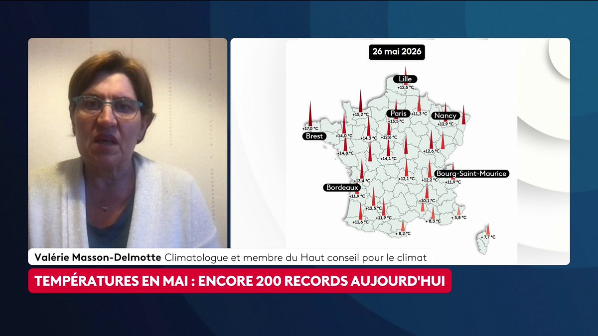 🔴 🗣️ Selon la climatologue Valérie Masson-Delmotte, cet épisode de fortes chaleurs "dans un climat non réchauffé par [...] les émissions de gaz à effet de serre aurait eu une probabilité extrêmement faible voire nulle de se produire" Loïc de La Mornais #SurLeTerrain #Canal16