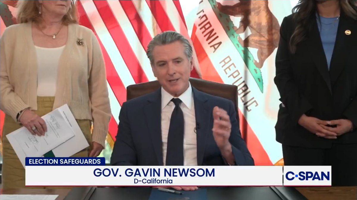 Q: "The 'slush fund' that you mentioned. Are you looking to take any action on it?" Governor Gavin Newsom Gavin Newsom: "Anyone from California that receives any of those funds, we want to tax 100% of those proceeds. And that's an action the State of California can take."