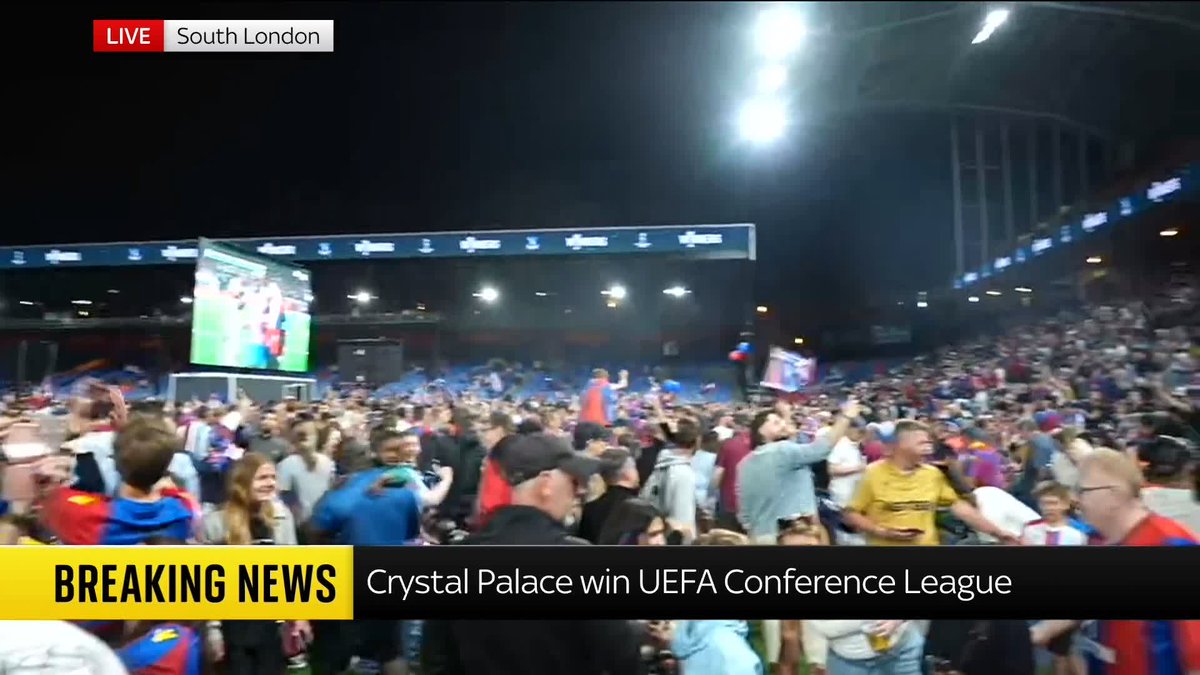 BREAKING: Crystal Palace have won the UEFA Conference League to claim the first European trophy in the club's history. Sky's Amelia Harper has the latest from Selhurst Park in south London ⬇️ Read more: 📺 Sky 501, Virgin 602 and Freeview 233