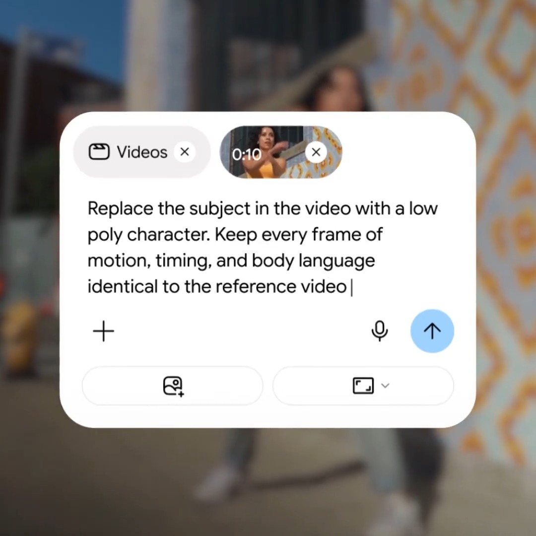 Easily transform your videos into new visual styles with Gemini Omni. Just upload a video or photo and ask Gemini to apply a look or style to your final output.