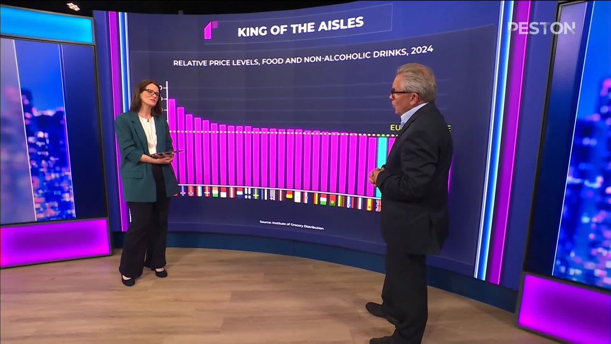 “We’re below the EU average for food…it’s incredibly affordable” “You were responsible for food prices, you were not in charge of living standards” Former Sainsbury’s CEO Justin King and Robert Peston clash over the relative affordability of food in Europe #Peston