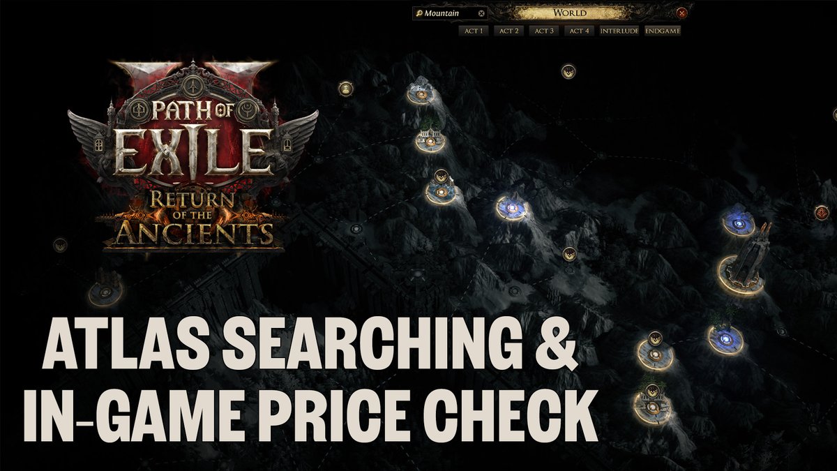 The Atlas Search, Trade Quick-Search, and Fragment Tab are among the new QoL improvements arriving in Return of the Ancients. See them in action!