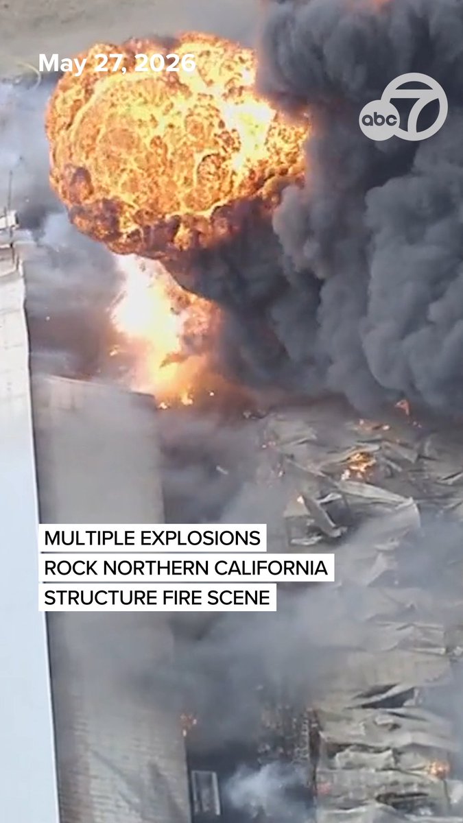 Several large explosions rocked firefighters as they battled a large fire in the Northern California town of Livermore on Wednesday. The fire began as a grass fire, then spread to two large barns, and that's when the explosions occurred while SKY7 was overhead. At this point, firefighters say the fire is contained and there are no reports of any injuries as a result of the explosions. More info: