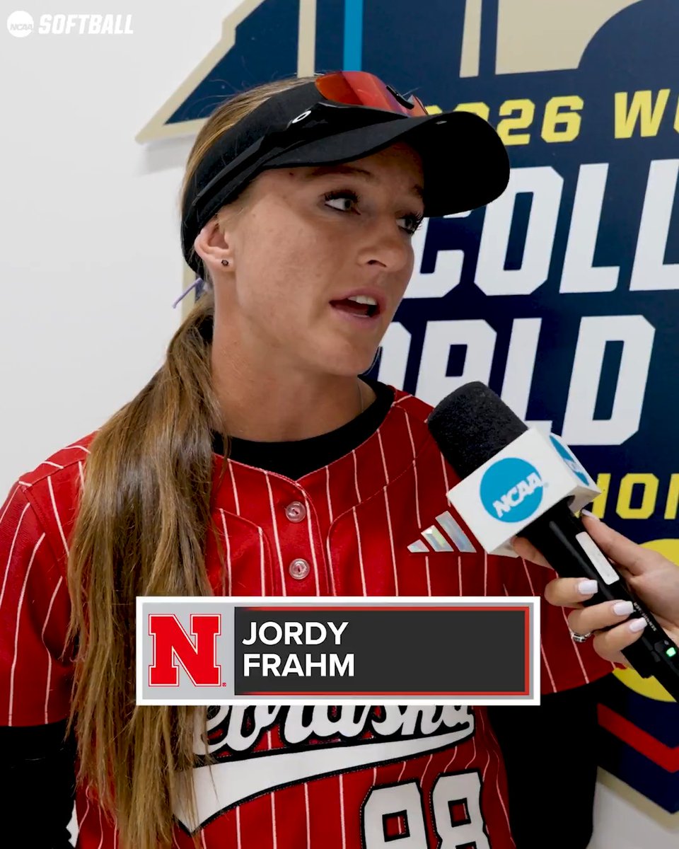 "There's so much talent in our game and even just here at the World Series... so it's a huge honor." Jordy Frahm speaks with Michella Chester after winning USA Softball Player of the Year. #NCAASoftball x Nebraska Softball
