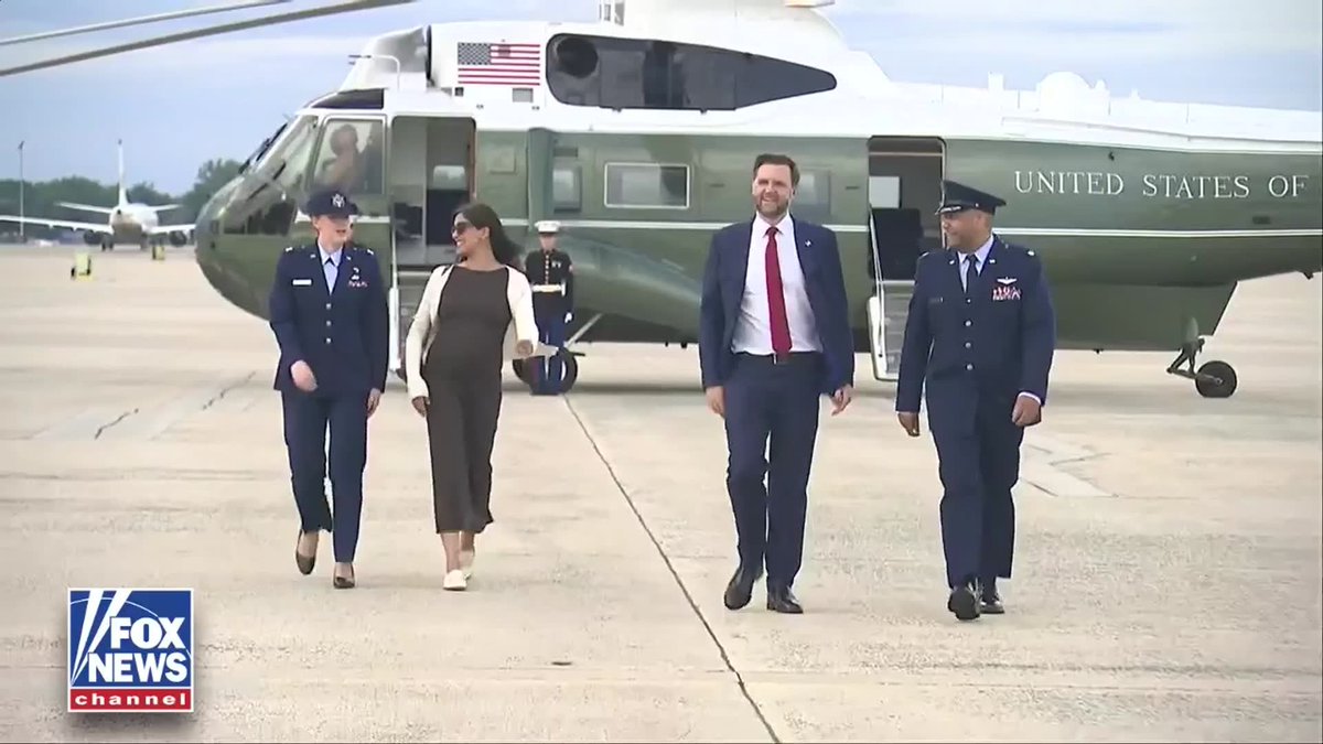 NOW: VP Vance waves as he boards Air Force Two with Second Lady Usha Vance. The vice president will be speaking at the United States Air Force Academy’s 68th graduation ceremony on Thursday.