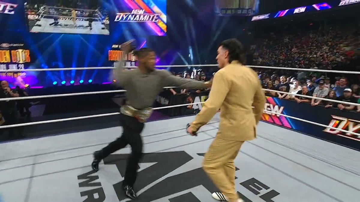 .Kevin Knight ケビン・ナイト has lost it! Now he's attacking his partner Speedball Mike Bailey! Watch #AEWDynamite LIVE on TBS + HBO Max