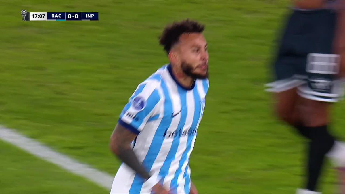 🇨🇴 GOOOL de Duván Vergara. El colombiano marcó el 1-0 de #Racing ante #IndependientePetrolero, al 16’, por Sudamericana