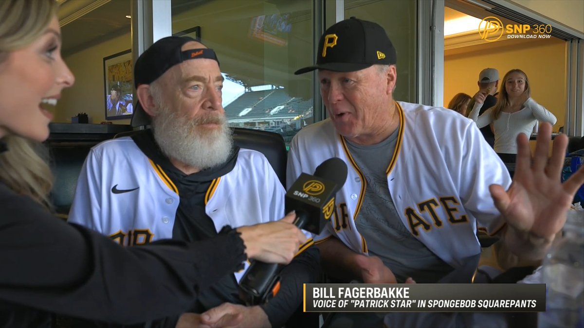 Earlier, Hailey Hunter had the opportunity to sit down with J.K. Simmons and Bill Fagerbakke to chat about their baseball stadium tour... and got Bill to do some Patrick Star for yinz 🤓