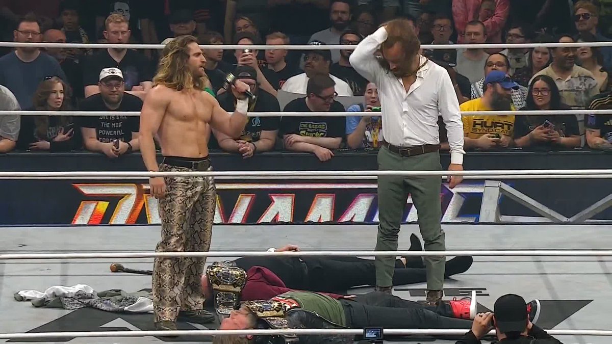 What a disgusting display from David Finlay &amp; Clark Connors! Watch #AEWDynamite LIVE on TBS + HBO Max