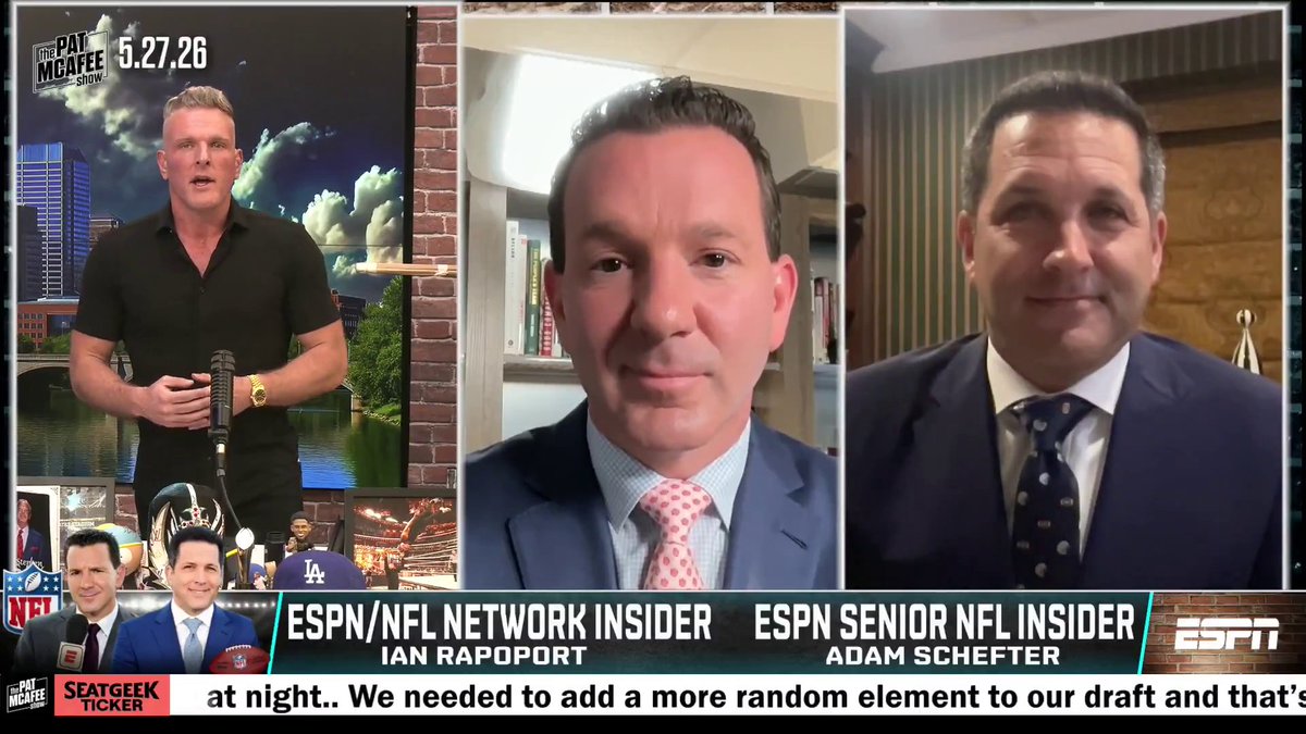 "This a monumental moment!" Adam Schefter &amp; Ian Rapoport joining the PRIMETIME State of Sports together 🏈 (via Pat McAfee)