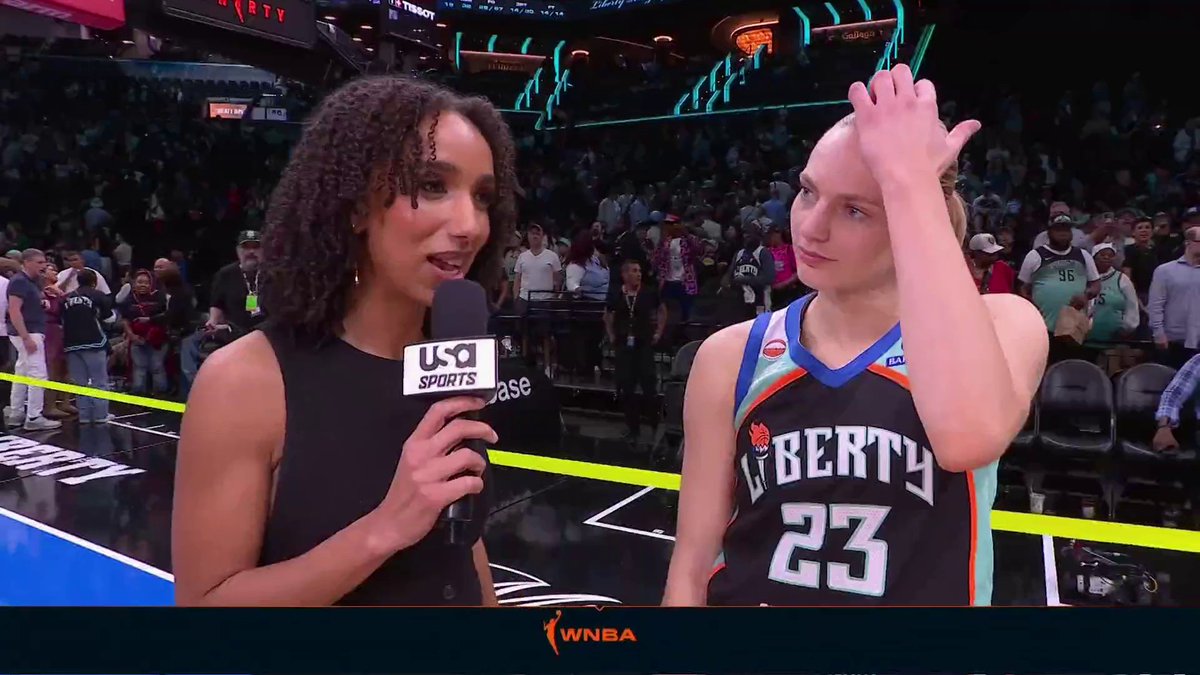 "I was feeling good... I was feeling good today" 😅 Marine Johannes on a historic night, scoring her 1,000th career point and sinking a career high 7 3PM.