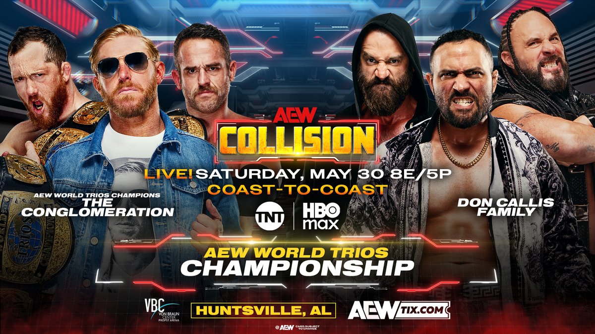 "You've taken so much from us ... Well, if you guys want these Trios Championships, you've got to show up on Saturday." EXCLUSIVE: AEW World Trios Champions The Conglomeration (Orange Cassidy, @korcombat &amp; Roderick Strong) have a message for the Don Callis Family!