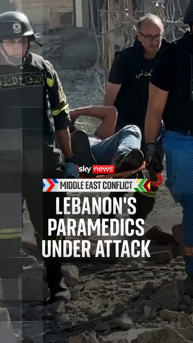 Israel has been accused of deliberately targeting ambulances and healthcare workers despite a US-brokered ceasefire - Israel denies this, instead accusing the Iran-backed Hezbollah of using medical facilities for military purposes. Alex Crawford reports from southern Lebanon. Watch the full report here: