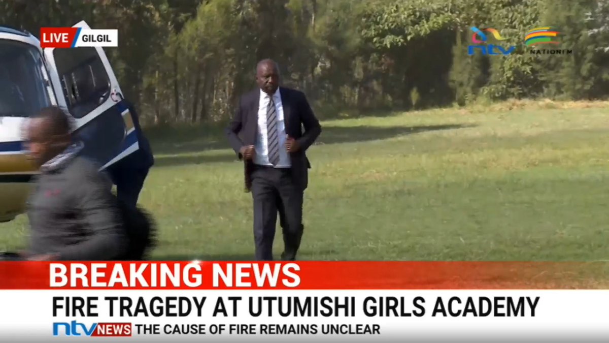 Utumishi Girls Academy fire: Interior CS Kipchumba Murkomen and DCI Boss Mohamed Amin arrive. #FixingTheNationNTV @nationfmke @mariambishar Fellaris Wambui