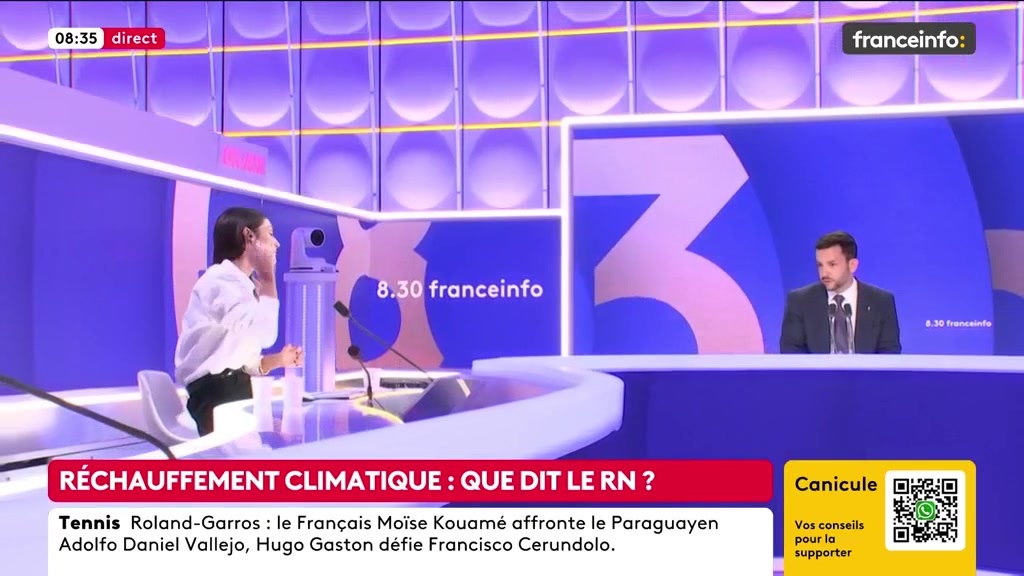 🔴 Réchauffement climatique : que dit le RN ? ➡️ "C’est entièrement un réchauffement climatique [...] Avec la gauche, on était le seul parti à présenter un plan complet de décarbonation et de transition", dit Jean-Philippe Tanguy, député RN de la Somme