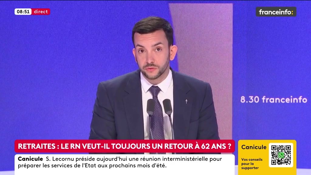 🔴 Départ à 62 ans avec 42 années de cotisations ➡️"Si vous avez commencé à travailler à 24 ans, pour avoir votre retraite à taux plein, vous devez partir à 66 ans [...] On n’a jamais dit que la réforme que nous proposions allait avantager tout le monde", dit Jean-Philippe Tanguy