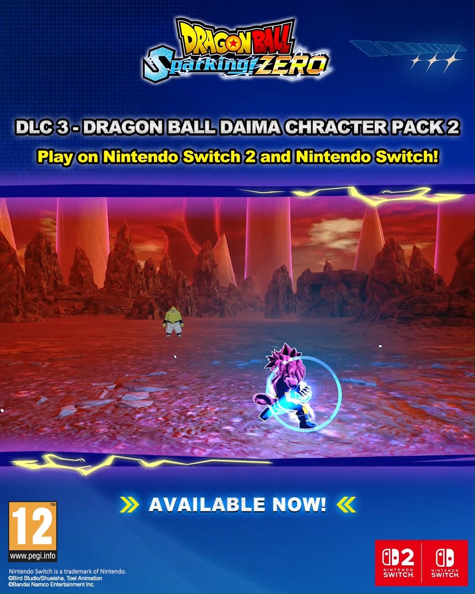 Unleash the power of Goku (Mini), Super Saiyan 4 and Majin Duu! DRAGON BALL: Sparking! ZERO - DAIMA Character Pack 2 is available now on Nintendo Switch 2 and Nintendo Switch!
