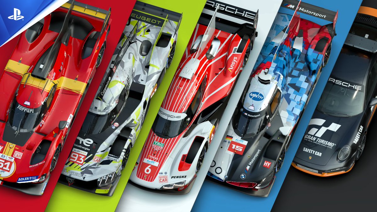 La prochaine mise à jour gratuite de Gran Turismo 7 comprendra 4 prototypes de voitures de course et 1 voiture de sécurité. Disponible le 11 juin à 8h00 🏁