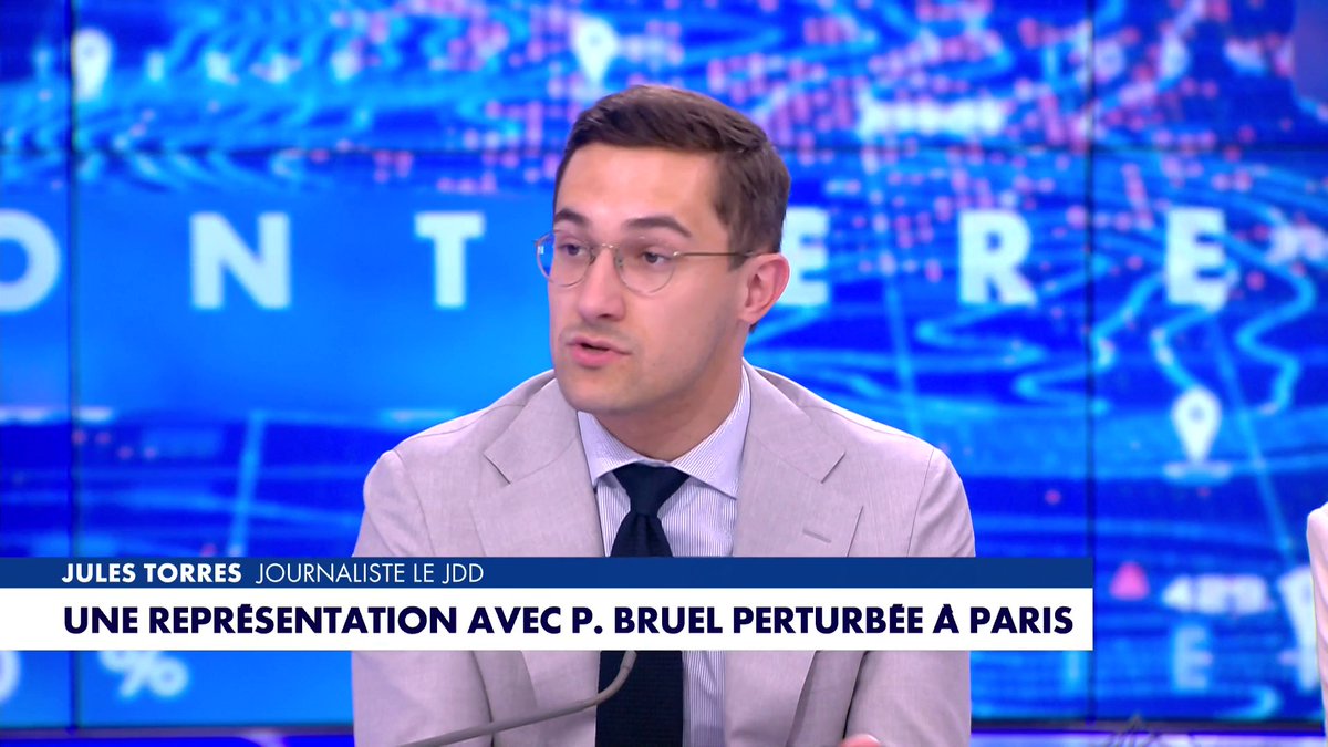 Jules Torres, journaliste au JDD, sur la représentation avec Patrick Bruel perturbée à Paris : «On a l'impression que la présomption d'innocence n'existe plus», dans #100Frontieres Toute l'info est à retrouver sur