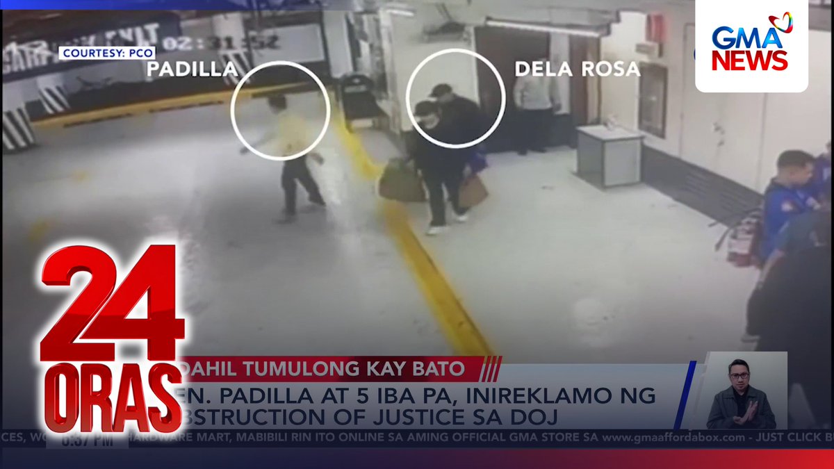 Sinampahan si Sen. Robin Padilla at limang iba pa ng reklamong obstruction of justice sa Department of Justice o DOJ. Dahil iyan sa pagtulong umano kay Sen. Bato dela Rosa na umalis sa Senado noong May 14.