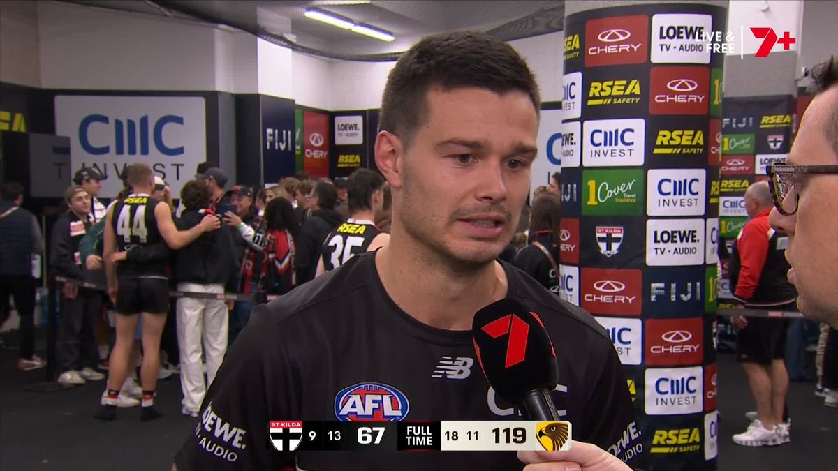 "It was a really disappointing start... We were playing catch up after half time and it showed." 🗣️ Jack Silvagni post-game | #AFLSaintsHawks