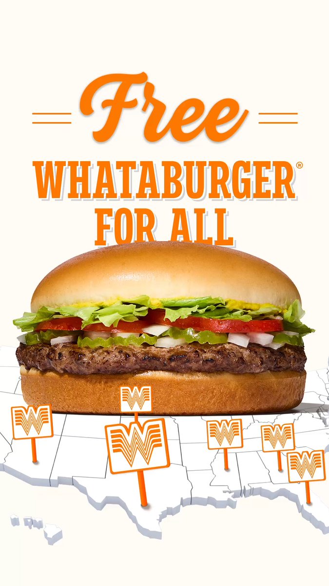 📍 1,190 places to get a free burger (with purchase) for National Burger Day! Celebrate with us on Thursday with a free Whataburgerwhen you buy a medium fry and medium drink, only on the app. 📲