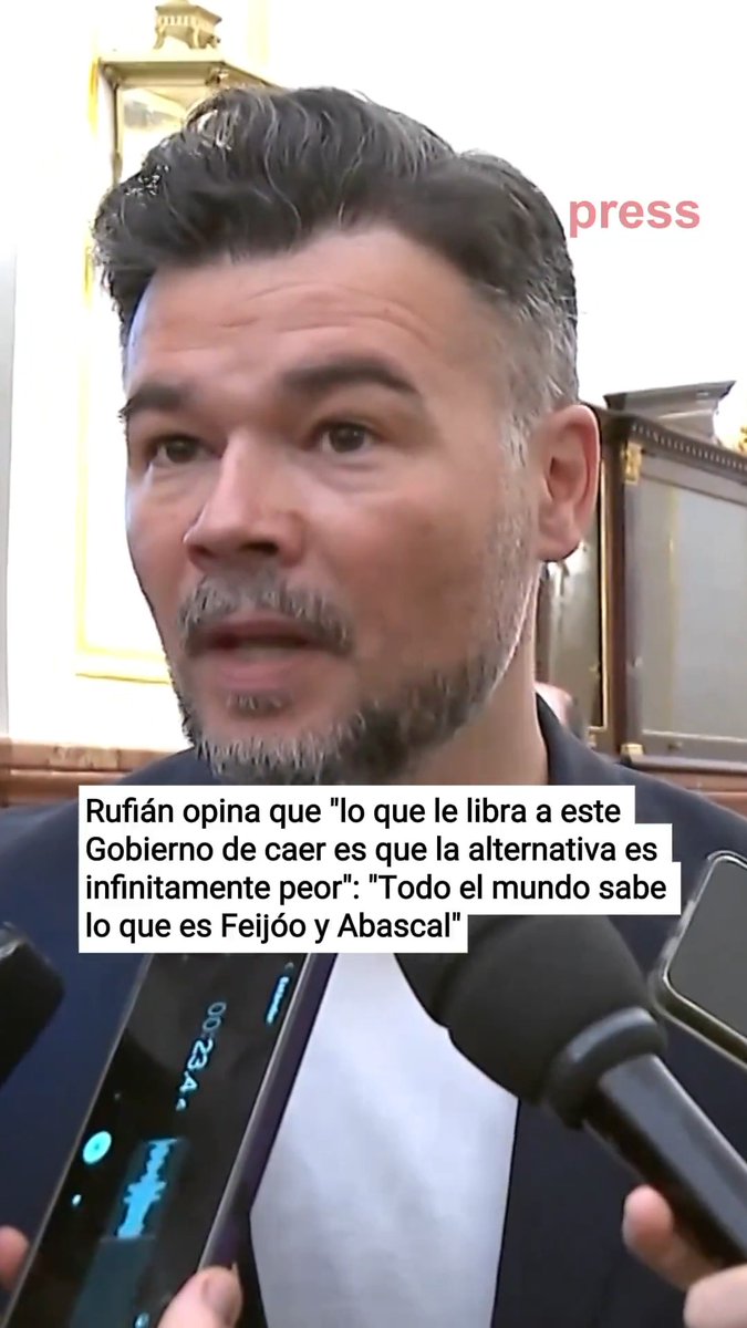 Rufián: "La gente ya pasa de nosotros y está terriblemente decepcionada. Lo que le libra a este Gobierno de caer es que la alternativa es infinitamente peor. Todo el mundo sabe lo que es Feijóo y Abascal"