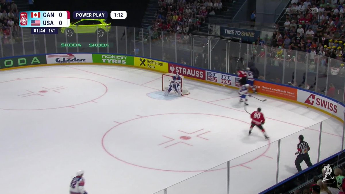 The captain strikes on the power play! ⚡️ Le capitaine frappe en avantage numérique! ⚡️ #MensWorlds | #MondialMasculin