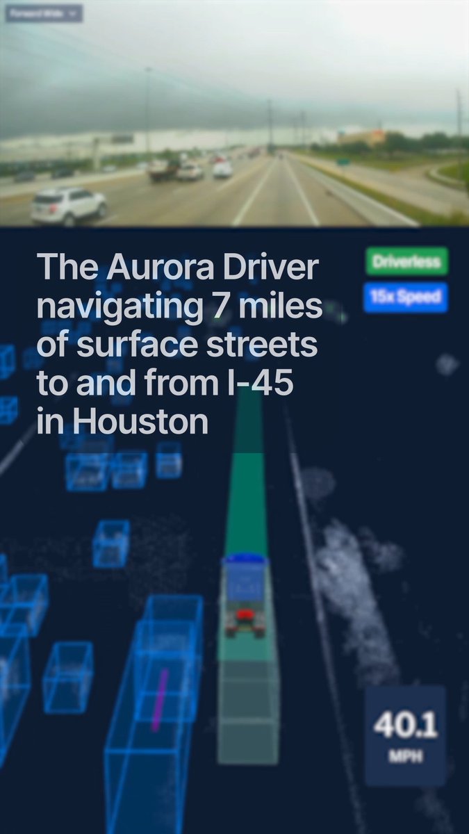 The Aurora Driver isn’t just a highway expert. Watch it navigate 7 miles of complex Houston surface streets in variable weather with precision. Mastering lower-speed environments is essential for end-to-end autonomy. $AUR