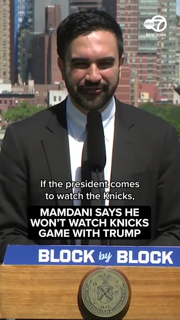 President Donald Trump told reporters on Wednesday that New York Knicks owner James Dolan has invited him to the NBA Finals, when the Eastern Conference champion Knicks host the Western Conference champion next month at Madison Square Garden. When asked at a press conference on Thursday, New York City Mayor Zohran Mamdani said he would "leave the president to watch the Knicks as he wants to watch the Knicks." More: